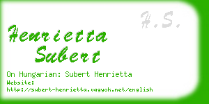 henrietta subert business card